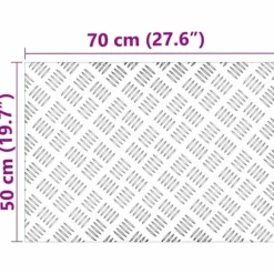Aluminium Checker Plader 2 stk - Skridsikre trappetrin | Farve: Sølv | Størrelse: 70x50 cm