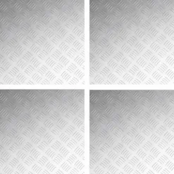 Aluminium Checker Plader 4 stk - Skridsikre Trappetrin | Størrelse: 50x50 cm | Farve: Sølv