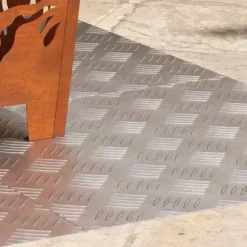 Aluminium Checker Plader 4 stk - Skridsikre Trappetrin | Størrelse: 50x50 cm | Farve: Sølv