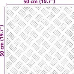 Aluminium Checker Plader 4 stk - Skridsikre Trappetrin | Størrelse: 50x50 cm | Farve: Sølv