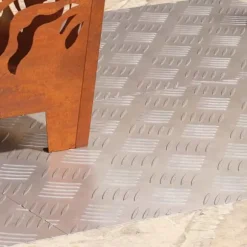 Aluminium Checker Plader 4 stk - Skridsikre Trapper | Størrelse: 70x40 cm | Farve: Sølv