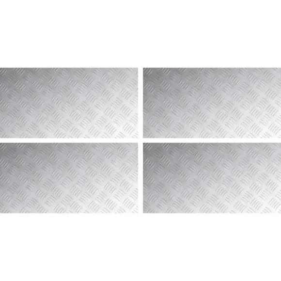 Aluminium Checker Plader - Skridsikre Trappetrin | Størrelse: 80x40 cm | Farve: Sølv