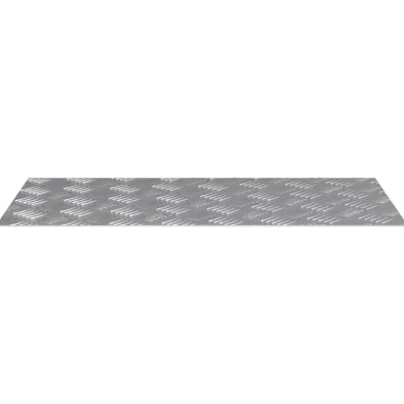 Aluminium Checker Plader - Skridsikre Trappetrin | Størrelse: 80x40 cm | Farve: Sølv