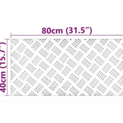 Aluminium Checker Plader - Skridsikre Trappetrin | Størrelse: 80x40 cm | Farve: Sølv