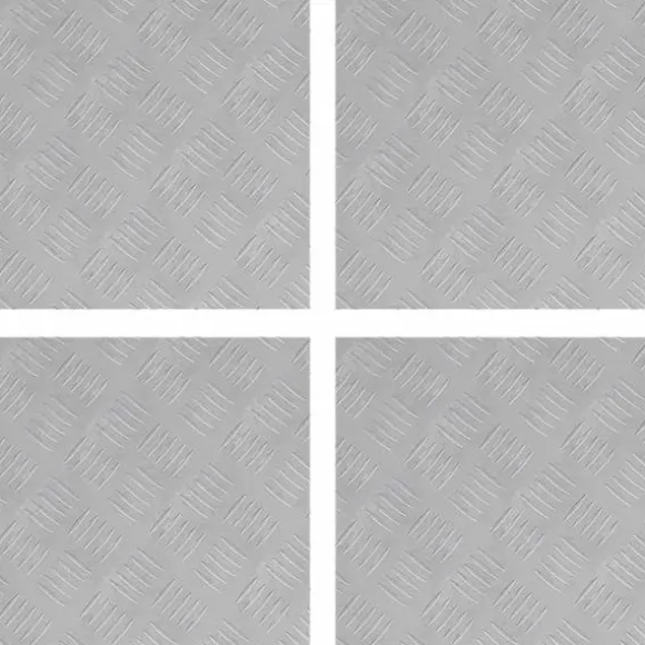 Aluminium Checker Plader 4 stk - Skridsikre Trapplik | Farve: Sølv | Størrelse: 40x40 cm