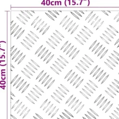 Aluminium Checker Plader 4 stk - Skridsikre Trapplik | Farve: Sølv | Størrelse: 40x40 cm