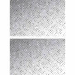Aluminium Checker Plader 2 stk - Skridsikre Trappeplader | Størrelse: 60x40 cm | Farve: Sølv