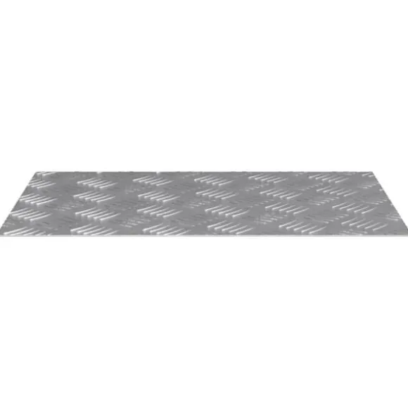 Aluminium Checker Plader 2 stk - Skridsikre Trappeplader | Størrelse: 60x40 cm | Farve: Sølv