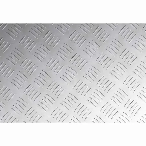 Aluminium Checker Plader 2 stk - Skridsikre Trappeplader | Størrelse: 60x40 cm | Farve: Sølv