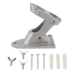 Aluminiumslegering dobbelthuls flagstangholderbeslag - kraftig, rustsikker, udendørs flagholder (sølv)