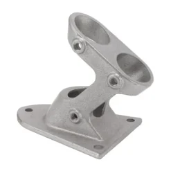 Aluminiumslegering dobbelthuls flagstangholderbeslag - kraftig, rustsikker, udendørs flagholder (sølv)
