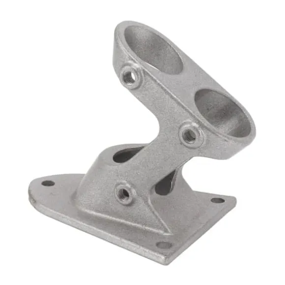 Aluminiumslegering dobbelthuls flagstangholderbeslag - kraftig, rustsikker, udendørs flagholder (sølv)