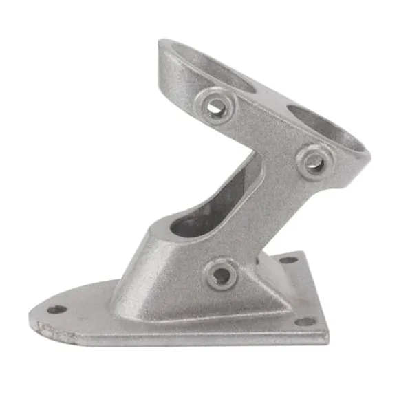 Aluminiumslegering dobbelthuls flagstangholderbeslag - kraftig, rustsikker, udendørs flagholder (sølv)