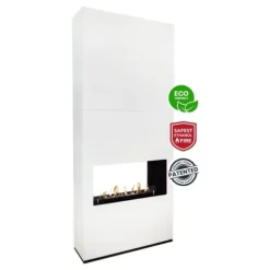 Ambiance BOW bio-ethanol tunnelovn - Hvid - Rumdeler - Højt til loftet - 3,5 KW varme