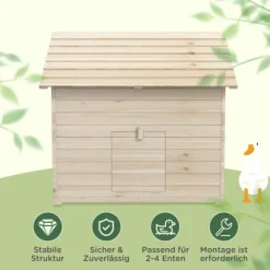Andehus, 100x82,5x91 cm, naturligt træ