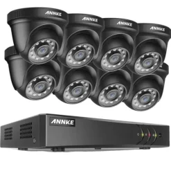 ANNKE Sikkerhedssystem, 2MP Opløsning, 8CH Indgang, HD Video Komprimering,DW81KD-58BL, 1T1T