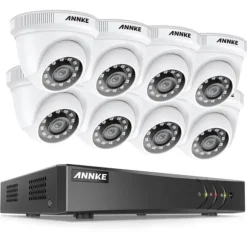 ANNKE Sikkerhedssystem, 2MP Opløsning, 8CH Indgang, HD Video Komprimering,DW81KD-58BMDW81KD-58BM, ToT