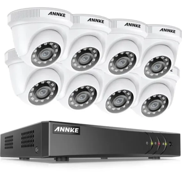 ANNKE Sikkerhedssystem, 2MP Opløsning, 8CH Indgang, HD Video Komprimering,DW81KD-58BMDW81KD-58BM, ToT