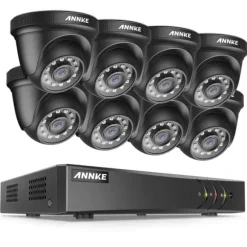 ANNKE Sikkerhedssystem, 2MP Opløsning, 8CH Indgang, HD Video Komprimering,DW81KD-58BL, ToT