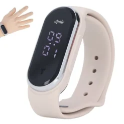 Anti Mosquito Armband Watch Silica Gel USB Uppladdningsbart Ultraljud Myggmedel Armband för Outdoor White