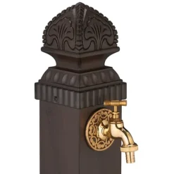Antik søjlefontæne, 77x29x33,5 cm, brun