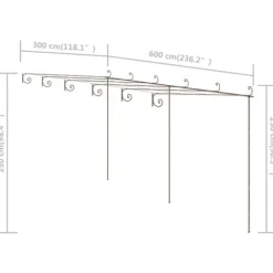 Antikbrun jernpergola til roser og klatreplanter | Størrelse: 6x3x2,5 m