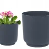 Antracit mat plastikdæksel til blomster Satina 17x16,8 cm