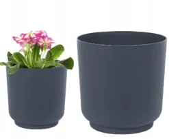 Antracit mat plastikdæksel til blomster Satina 17x16,8 cm