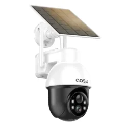 AOSU Solar Sikkerhedskamera, 3MP Opløsning, 360-Graders Dækning,1 stk, EU -stik