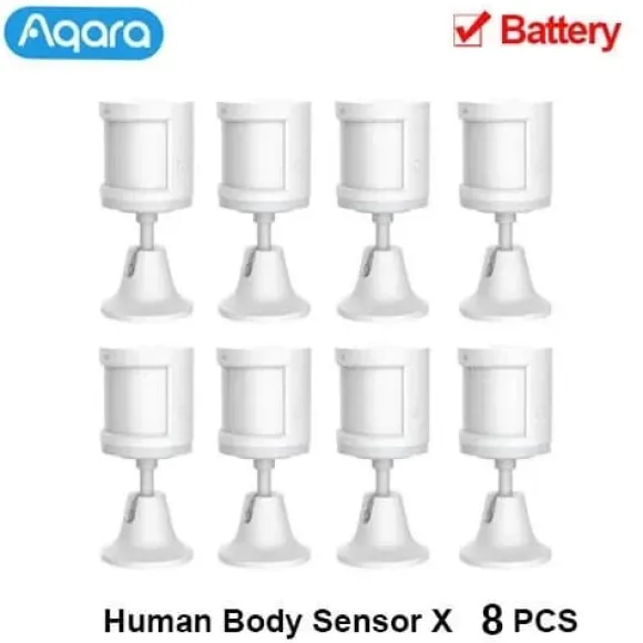Aqara Menneskekropssensor, Zigbee Kommunikation, 7m Detektionsafstand,8 stk. kropssensor