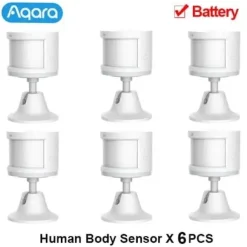 Aqara Menneskekropssensor, Zigbee Kommunikation, 7m Detektionsafstand,6 stk. kropssensor