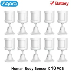 Aqara Menneskekropssensor, Zigbee Kommunikation, 7m Detektionsafstand,10 stk. kropssensor
