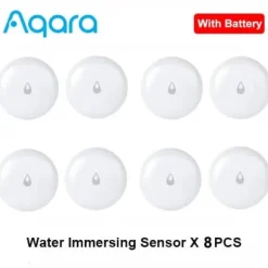 Aqara Vanddykning Sensor, Zigbee Forbindelse, IP67 Vandtæt Vurdering,8 stk. vandføler