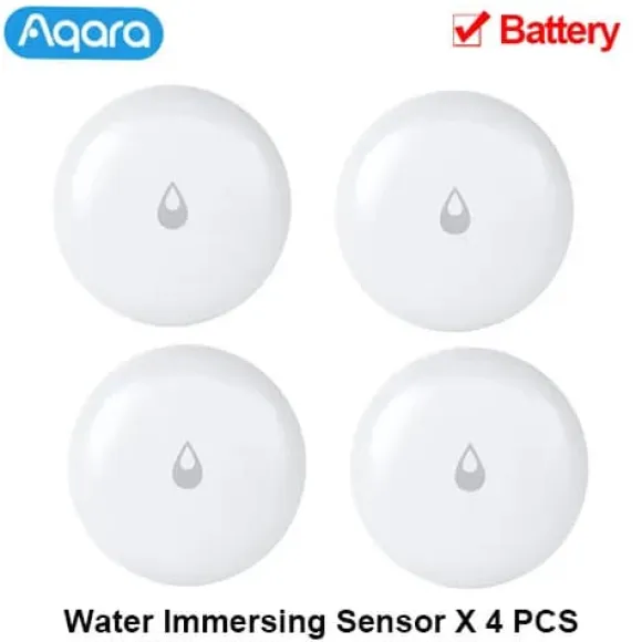 Aqara-sensorer, 4 stk. vandimmersionssensor, 4 stk. temperatur- og fugtighedssensor,4 stk vandsensor