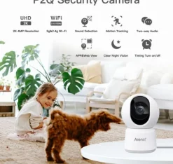 Arenti sikkerhedskamera P2Q 4MP UHD Pan-Tilt WiFi Indendørs
