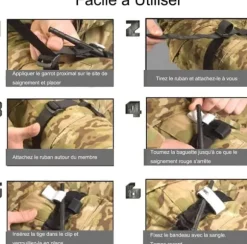 Auledio Turnstile Tactical Turniquet Emergency Kit til jagt og vandreture, til udendørs alvorlige nødsituationer og blodtabskontrol varevogn