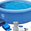 Avenli 244cm Rund Oppustelig Pool Sæt med Pumpe & Filtersystem - Perfekt til Haveentusiaster