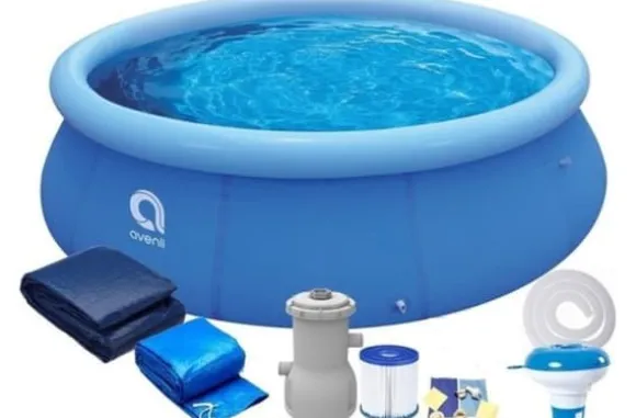 Avenli 244cm Rund Oppustelig Pool Sæt med Pumpe & Filtersystem - Perfekt til Haveentusiaster