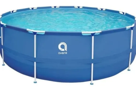 Avenli 305cm Rund Overjordisk Pool Sæt med Pumpe, 4383L Kapacitet, 3-lags PVC, Blå