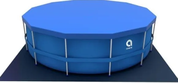 Avenli 305cm Rund Overjordisk Pool Sæt med Pumpe, 4383L Kapacitet, 3-lags PVC, Blå
