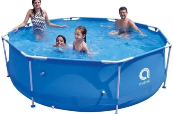 Avenli 305cm Rund Overjordisk Pool Sæt med Pumpe - Budgetvenlig Sommerunderholdning
