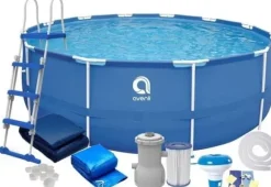 Avenli overjordisk pool 450 x 122 cm med pumpe - komplet sæt