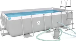 Avenli 400x200x99cm Rektangulær Ramme Pool med Pumpe, Ideel til Familier & Sociale Samvær