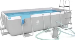 Avenli 400x200x99cm Rektangulær Ramme Pool med Pumpe, Ideel til Familier & Sociale Samvær