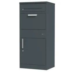 AXI Levi Metall Paketbrevlåda Antracit | Paketbox för flera paket | Brevlåda med lås | 50,6 x 38,3 x 112 cm