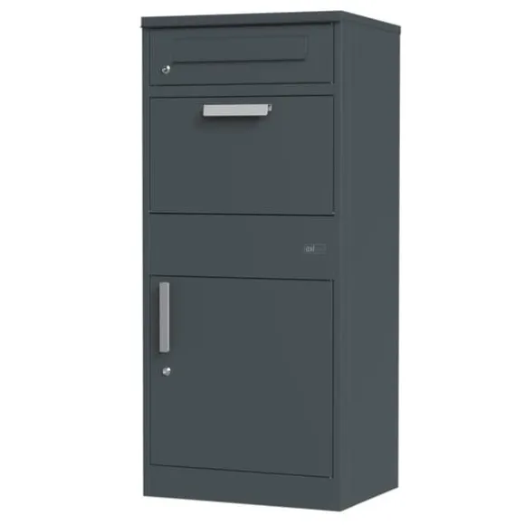 AXI Levi Metall Paketbrevlåda Antracit | Paketbox för flera paket | Brevlåda med lås | 50,6 x 38,3 x 112 cm
