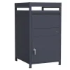AXI Louis Metall Paketbrevlåda antracit med planteringslåda | Paketlåda för flera paket | Brevlåda med lås | 68 x 80 x 124 cm