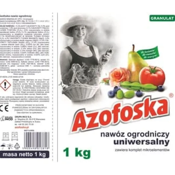 Azofoska granuleret 1kg karton - havegødning