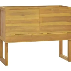 Badeværelsesskab i massivt teaktræ - Elegant opbevaring | Størrelse: 90x40x75,5 cm