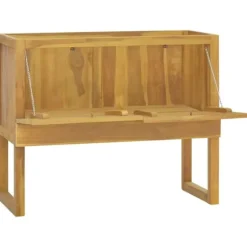 Badeværelsesskab i massivt teaktræ - Elegant opbevaring | Størrelse: 90x40x75,5 cm